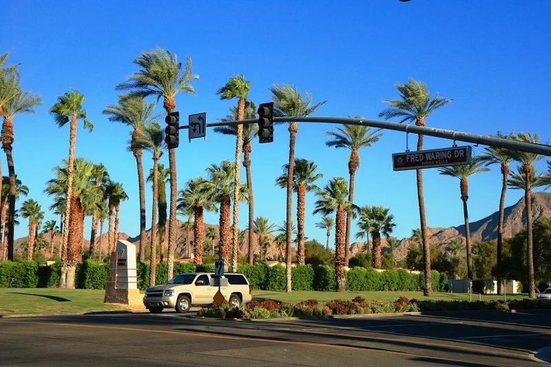 Indian Wells city entrance at Fred Waring Drive