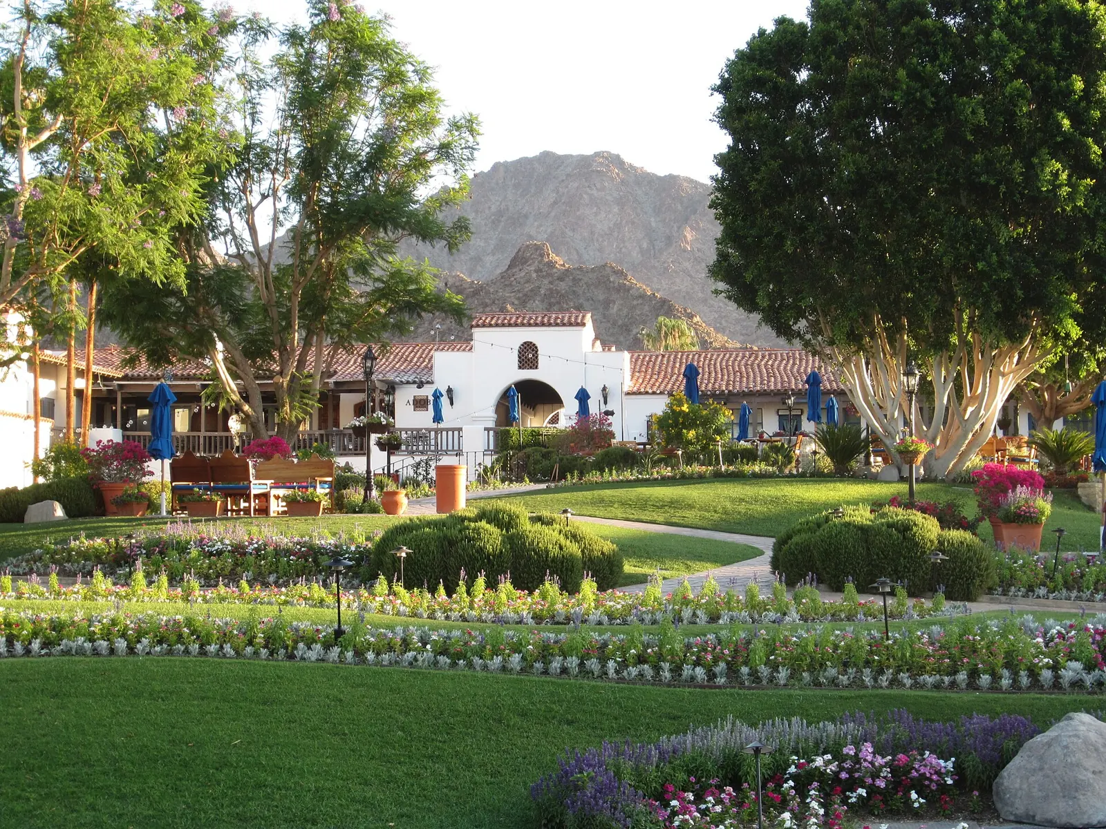 Gardens and casitas at La Quinta Resort & Club in the morning