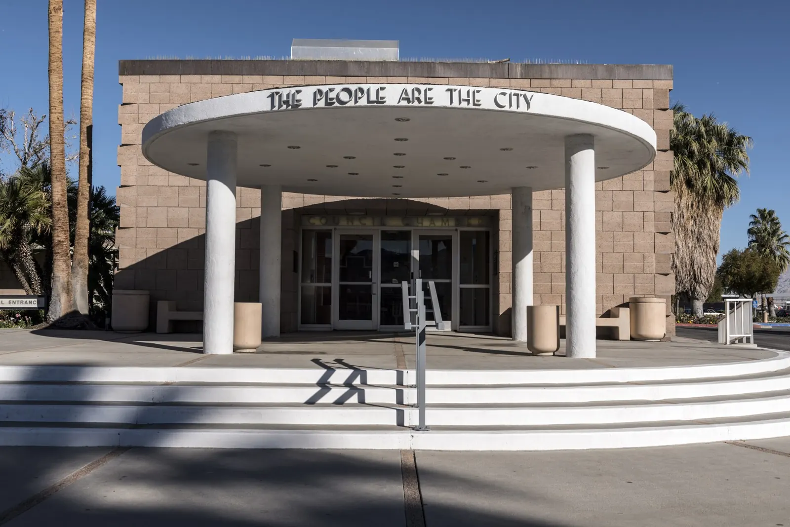 Palm Springs City Hall entrance canopy